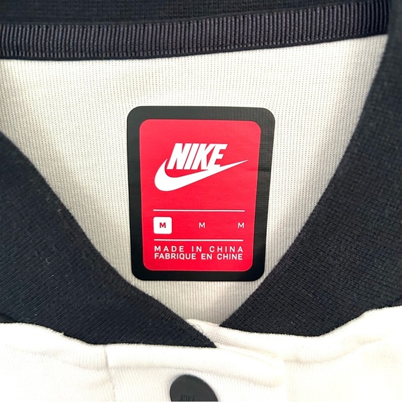Nike Tech Fleece Destroyer Jacket Sweatshirt Bomber White Beige Black Medium - Picture 8 of 12